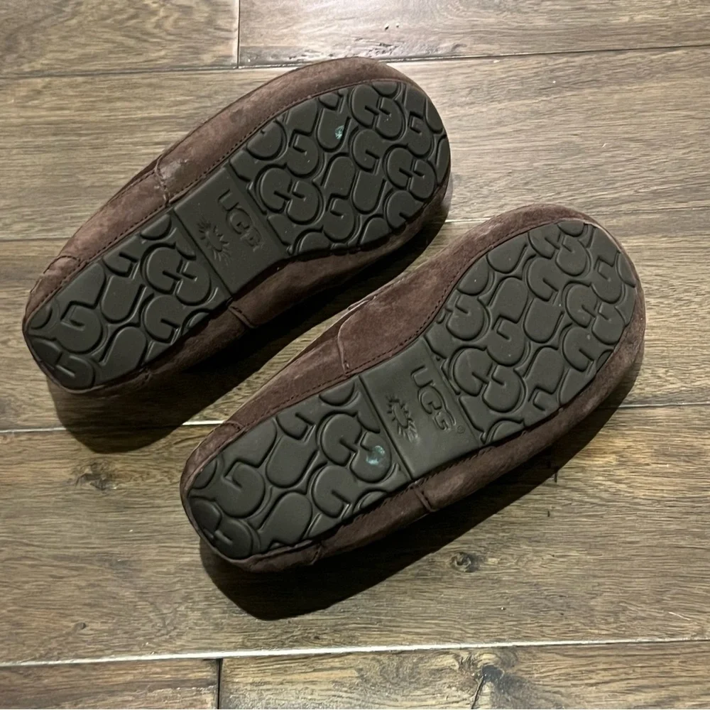 UGG Ascot Suede Wool Slippers Chocolate Brown UGGPure Lined 3233‎ Men 7